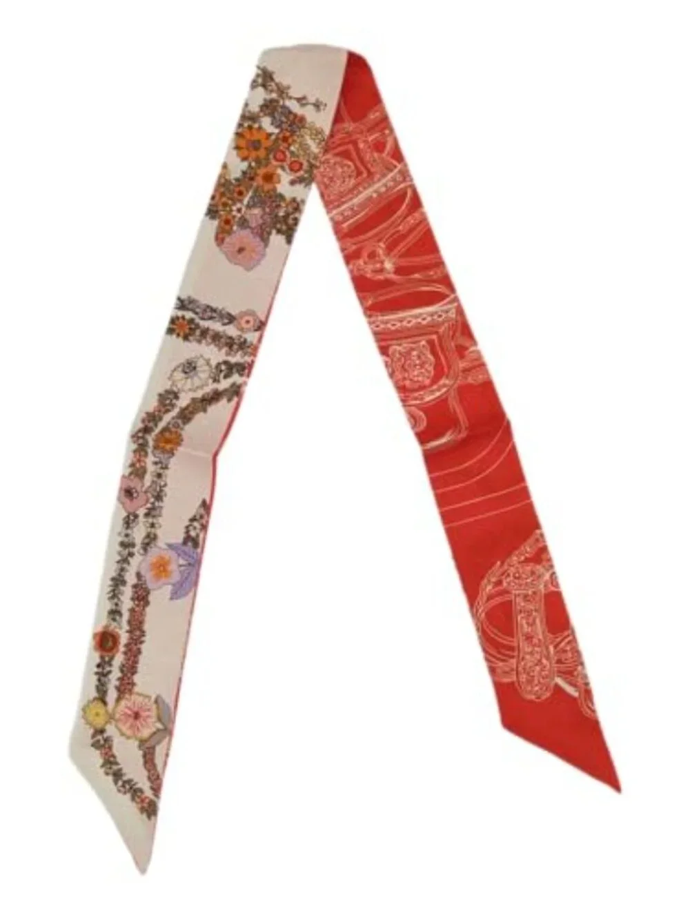 100% Mulberry Silk Twill Scarf, 34in Skinny Ribbon for Hair, Bags, Wrist & Waist